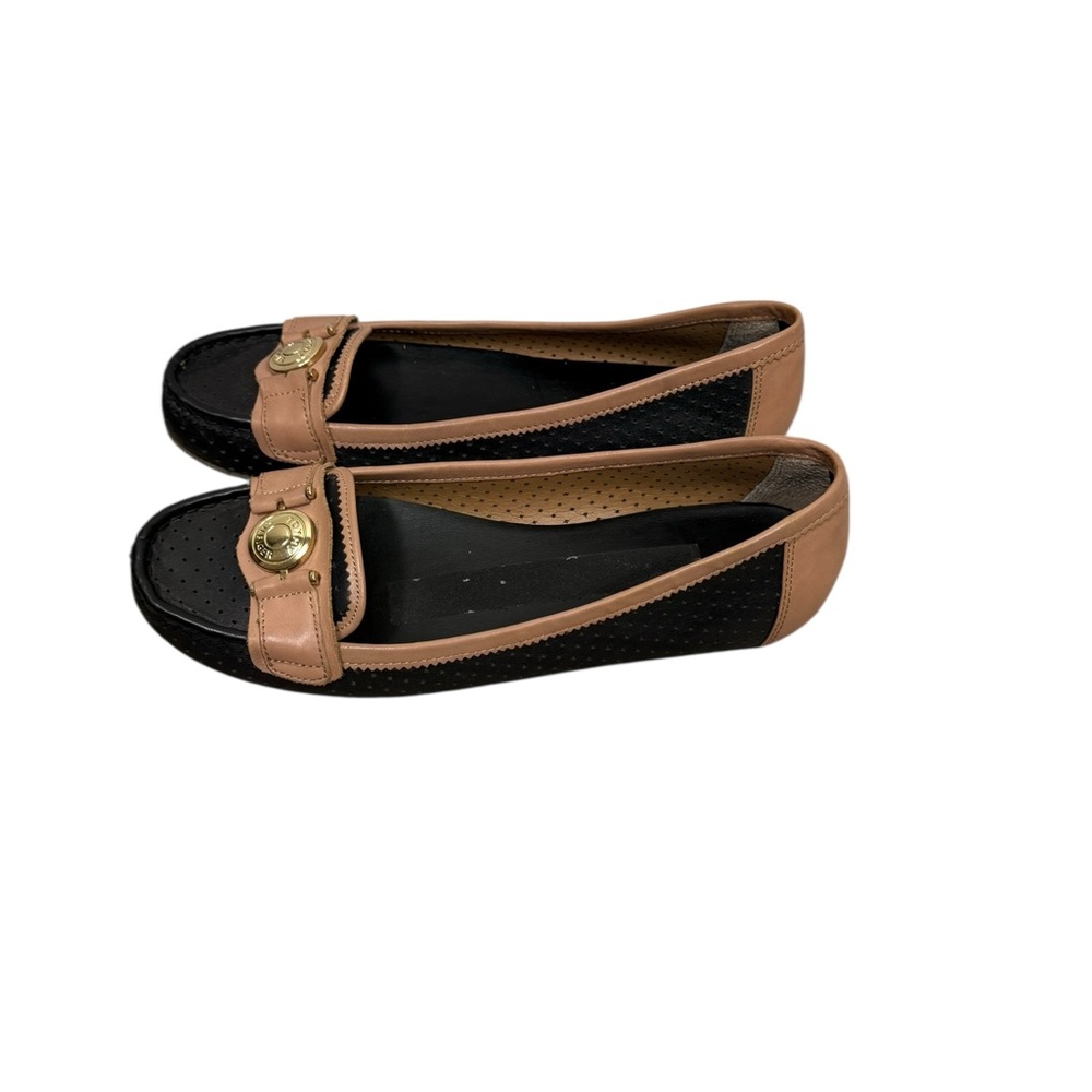 Tommy Hilfiger black and brien loafers with gold emblem size 9.5 - Picture 3 of 8